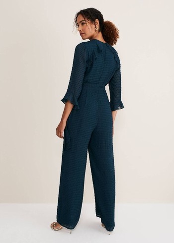 Phase Eight Hattie Wrap Wide Leg Jumpsuit Navy Canada | RYDHAQ-710